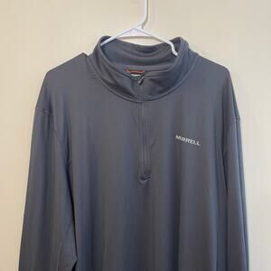 Merrell Men's XXL 1/4 Zip Grey Pullover Lightweight Performance Athleisure